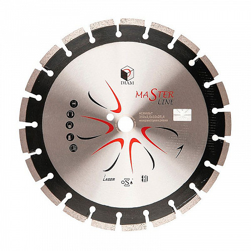 Алмазный отрезной диск Diam Асфальт Master Line ⌀500мм, пос. 25.4мм 000490 фото 2